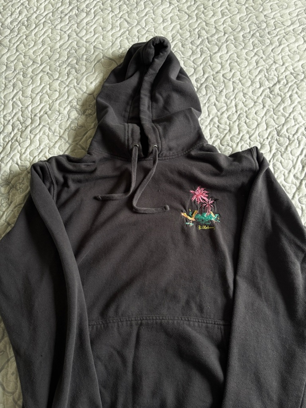 Billabong Black Hooded Sweatshirt with Logo Patch